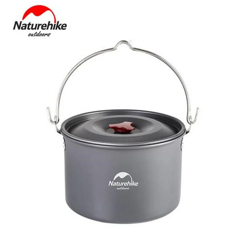Naturehike 4-6 personas acampan al aire libre ollas alúmina durable Utensilios de cocina ultraligero cocina picnic campamento hervidor 4l gran capacidad