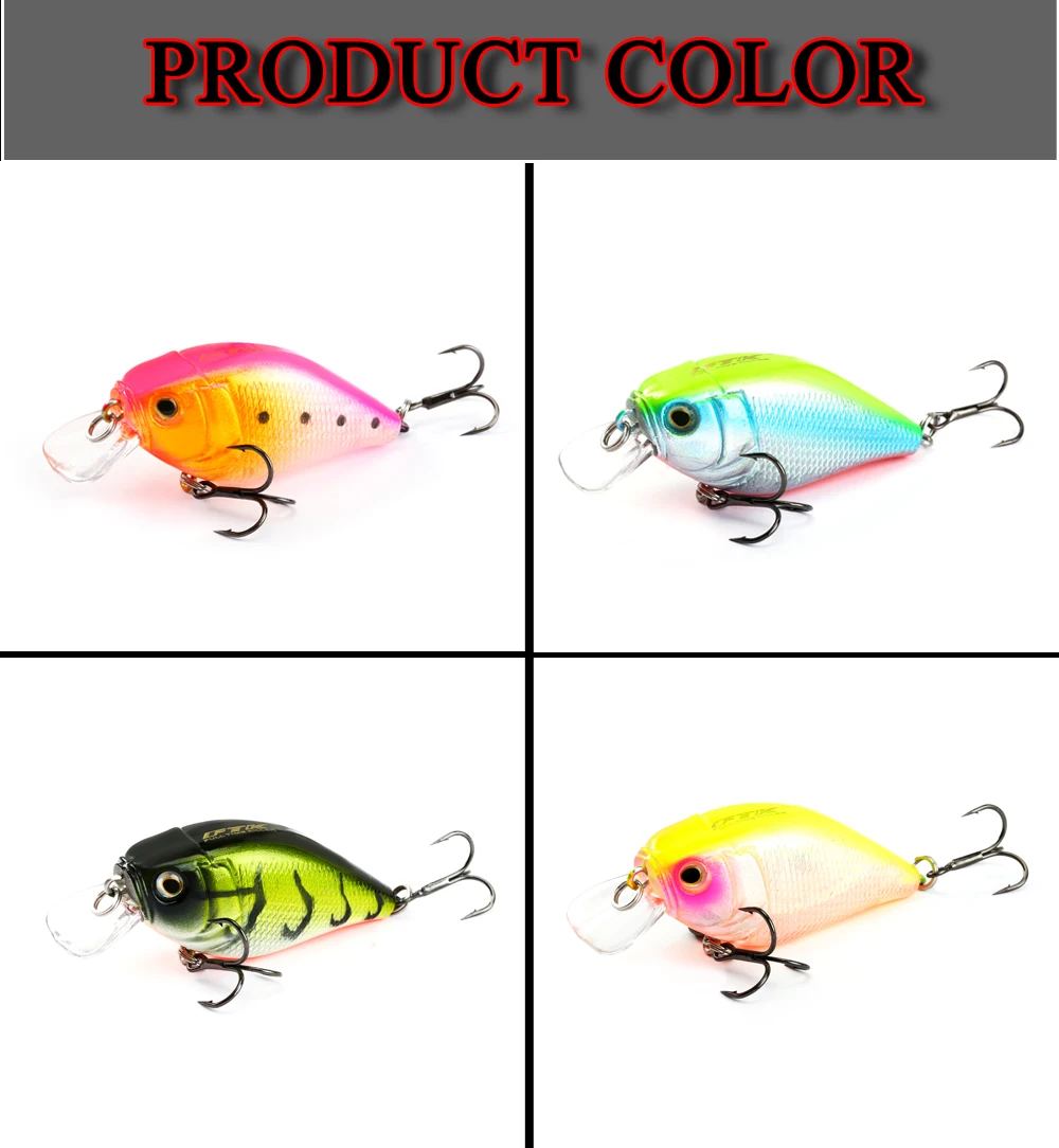 Приманка для рыбалки от ftk Crankbait, 1 шт., 44 мм, 30 г, рыболовная приманка, цветная плавающая рыба, плавающая жесткая рыболовная снасть, глубина 0,05 м