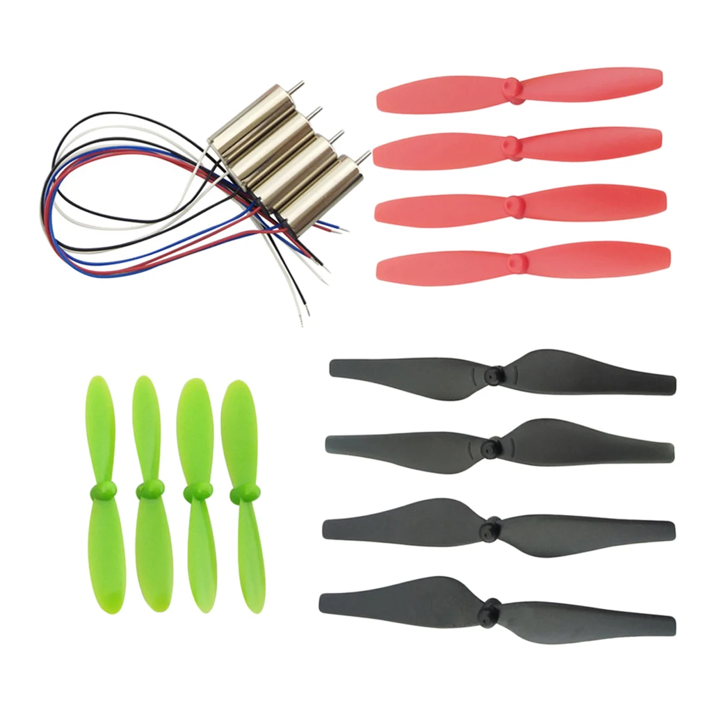 720 3.7V Coreless Brushed Motors Set 8.5x20mm + 71/65/55mm Propeller Prop CW CCW Micro Drone Quadcopter DIY Spare Parts