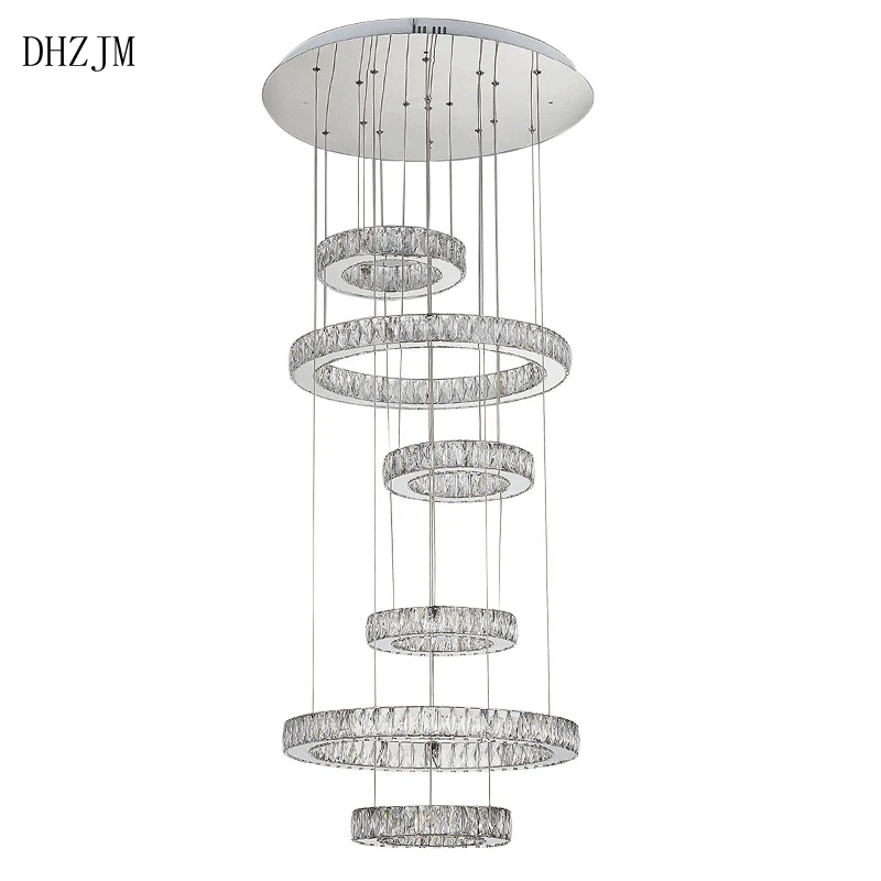 Moderne LED Diamant Ring Kronleuchter Chrom Edelstahl Hochglanzpoliert ...