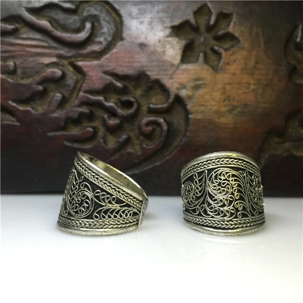 

Nepal pure handmade filigree silver ring