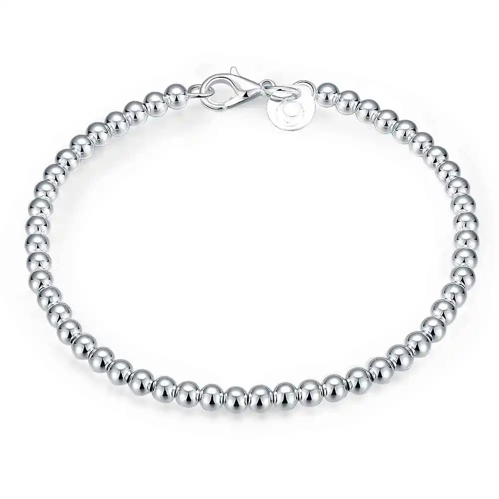 

Free shipping 925 sterling silver jewelry bracelet fine fashion bead bracelet top quality wholesale and retail SMTH198