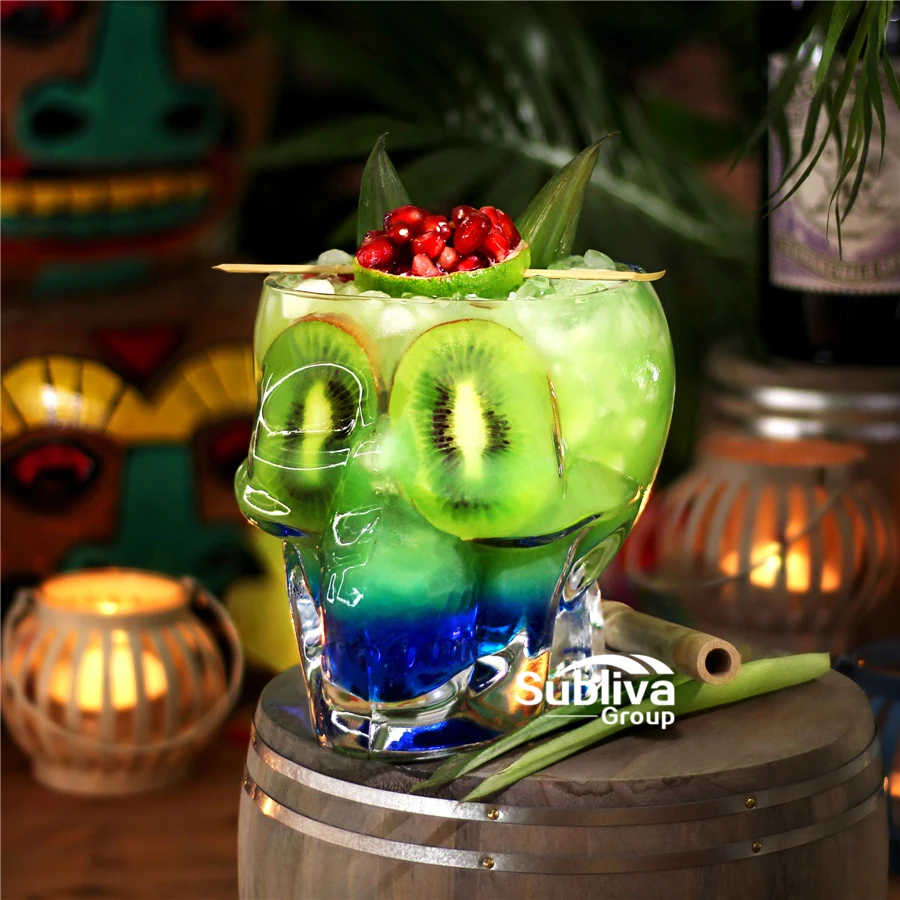 2pc 150ml 해골 유리 맥주 스타 인 샷 와인 글라스 헤드 위스키 마시는