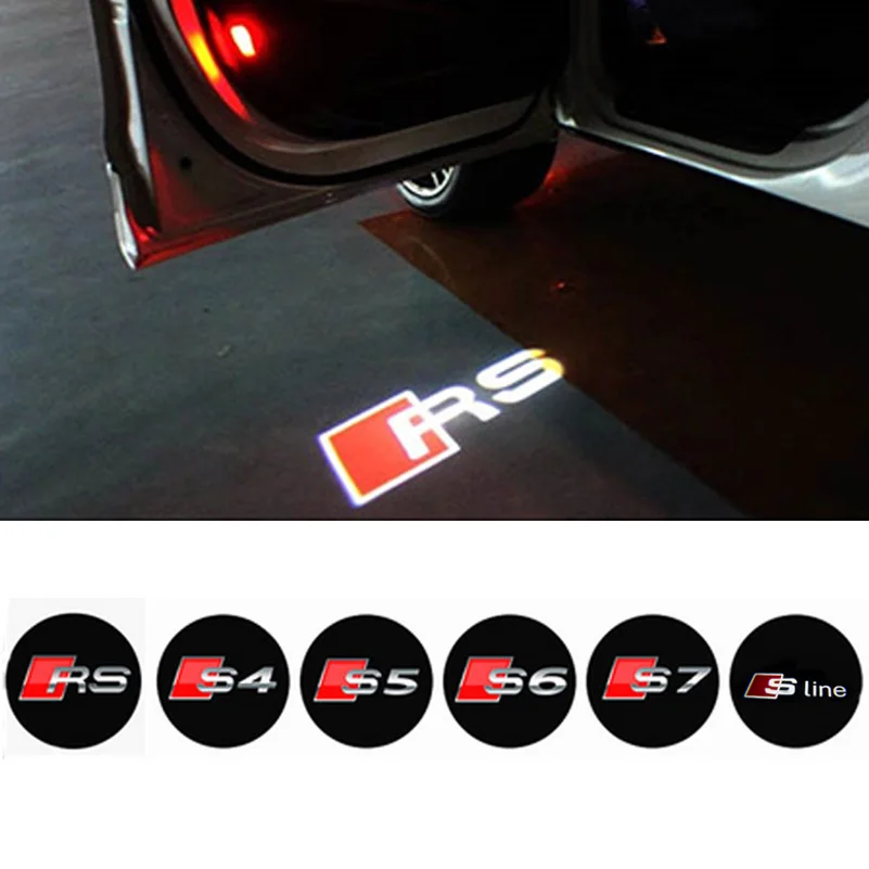 LED Car Door Logo Projection Light For AUDI A1 A3 A4 B6 B8 A6 C5 80 A7 Q3 Q5 Q7 TT RS4 RS5 RS6 S4 S5 S6 S7 RS Sline