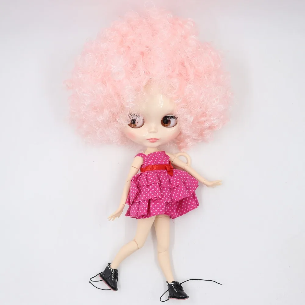 Neo Blythe Doll with Pink Hair, White Skin, Shiny Cute Face & Custom Jointed Body 1