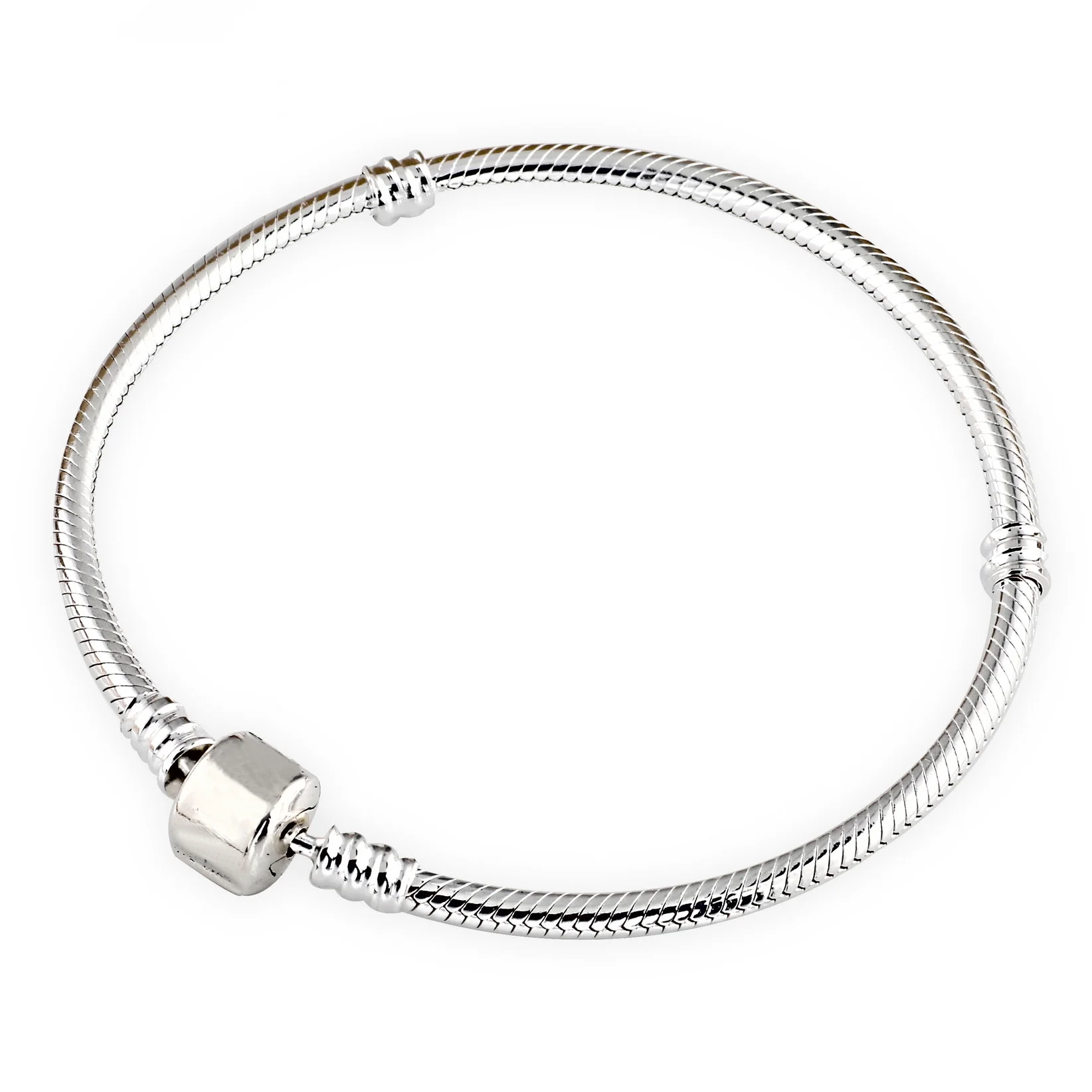 

Authenetic 925 Sterling Silver Bracelet Snake chain Lobster Clasp Basic Bracelet Bangle Fit Women Bead Charm DIY Pandora Jewelry