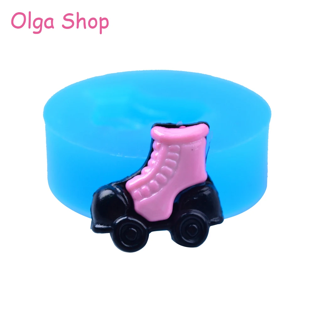

FYL097 16.9mm Roller Skate Flexible Silicone Push Mold - Fondant Cake Decoration Chocolate Resin Scrapbooking, Candle, Gum Paste