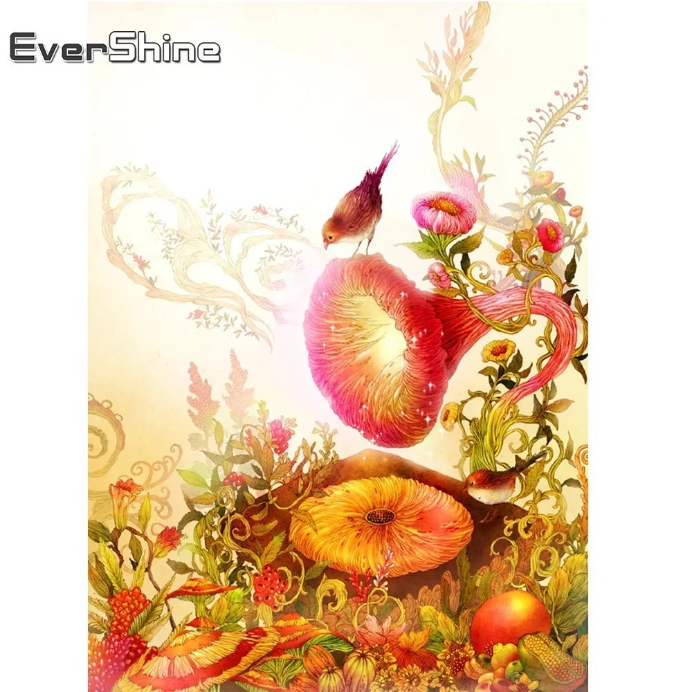 

EverShine 5d Diy Full Square drill Diamond Embroidery Cross Stitch Flower Plant Diamond Mosaic hobbies and crafts materials