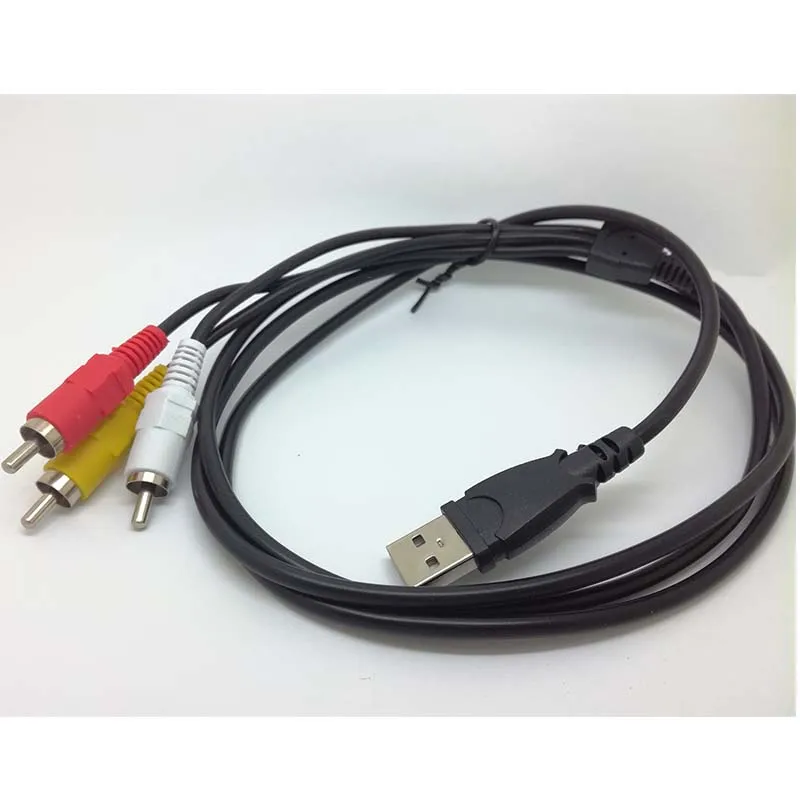 3 RCA 3rca папа к USB 2,0 папа композитный адаптер Аудио Видео AV HDD DVR кабель для передачи данных Шнур