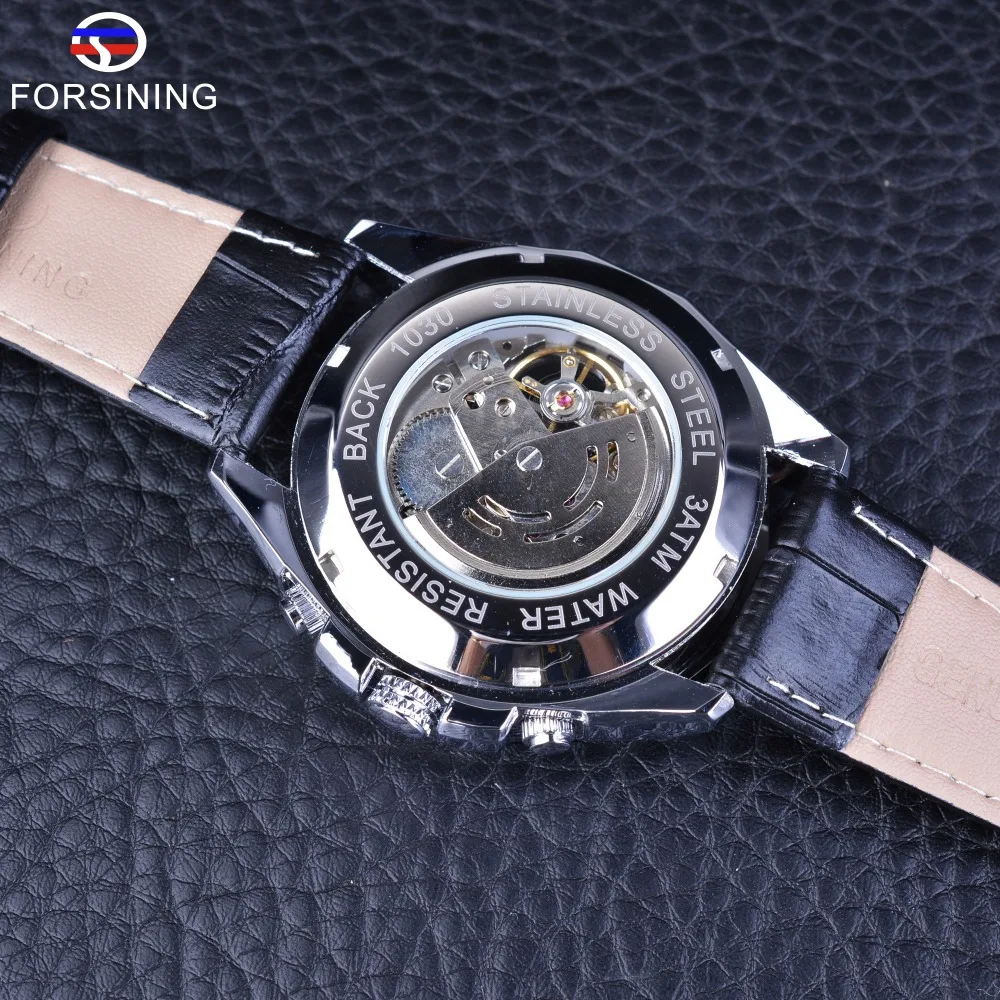 Forsining gear прозрачные мужские наручные часы в стиле стимпанк с ремешком, Автоматические Мужские часы-скелетоны от ведущего бренда класса люкс