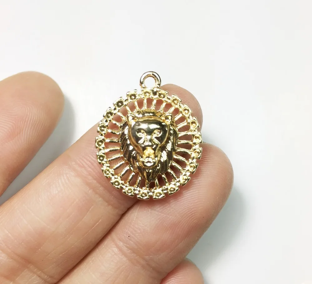 

Eruifa 20pcs 18mm Nice Lion gold/Silver plated Zinc alloy Charms Pendant Jewelry DIY Necklace 2 colors