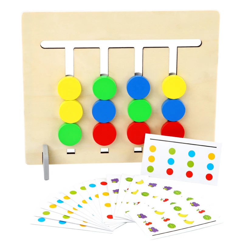 Montessori Wooden Toys Colors And Fruits Double Sided Matching Games Logical Reasoning Training Educational For Children | Игрушки и