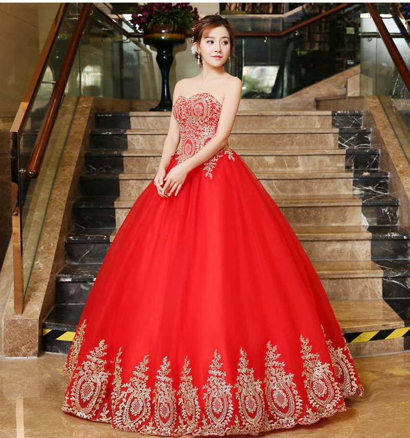 Новинка 2019 красное бальное платье платья Quinceanera милое 16 с аппликацией из бисера