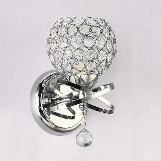 Светодиодный кристалл настенный светильник домашний осветительный прибор Гостиная Современная хрустальная лампа абажур для ванной комнаты гостиная настенный светильник - Цвет абажура: silver