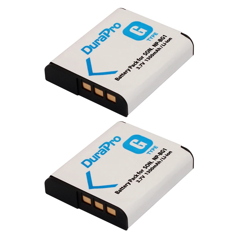 Durapro 2Pcs Np-Bg1 Bateria 3.7V 1300Mah Batteria Per Fotocamera Digitale Per Sony Cyber-Shot Dsc-H3 Dsc-H7 Dsc-H9 Dsc-H10