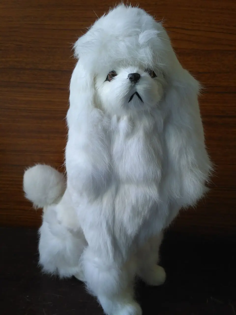 

simulation white poodle dog model toy polyethylene&furs large 33x24cm squatting dog handicraft,home decoration toy d2737