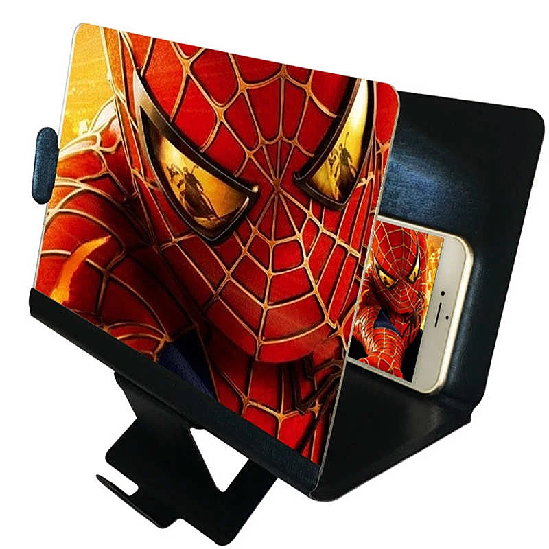 

phone holder 3D Phone Screen Magnifier Stereoscopic Amplifying Desktop foldable Leather Bracket mobile holder tablet holder