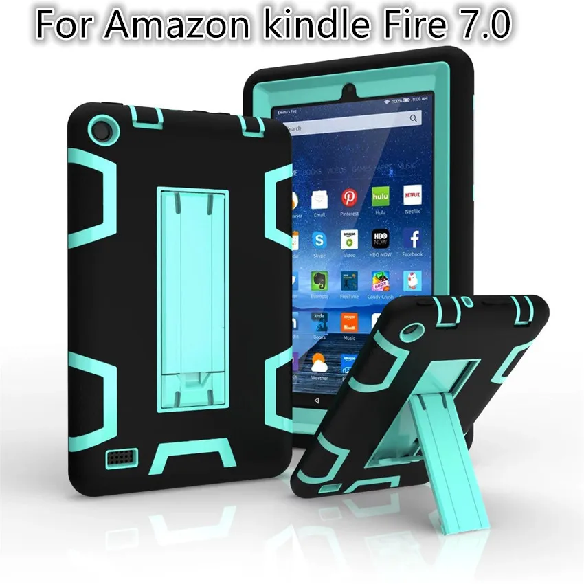 Kindle Fire 7 Case 2015 Kids Baby Safe Armor Shockproof Heavy Duty