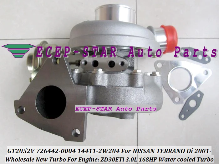 GT2052V 726442 5004S 14411 2W204 Фотогалерея воды для NISSAN Pathfinder Mistral TERRANO 2001 ZD30ETi 3.0L 168HP|turbocharger