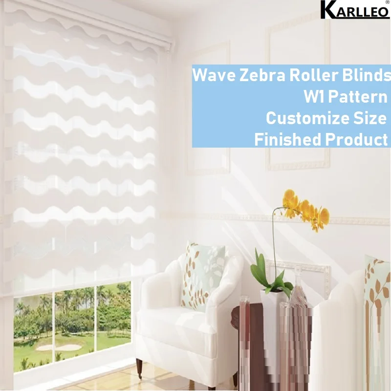 

High Quality Wave S Zebra Rainbow Dual Roller Blinds Shades W1 Pattern Customize Size Finished Product