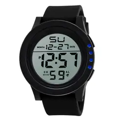 Роскошные Кварцевые Спорт LED Водонепроницаемый цифровой кварцевые часы моды Военная Униформа мужские наручные часы