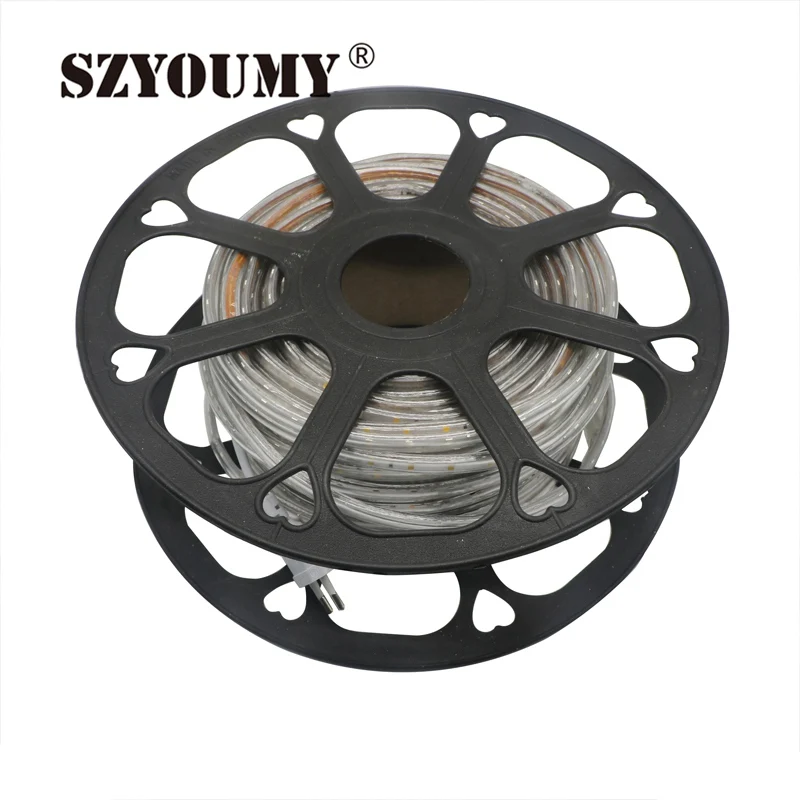 #cheap SZYOUMY Waterproof LED Strip Light 220V SMD 2835 60 LEDS M With Power Adapte Plug for LED Strip Neon Flexible Ribbon Tape
