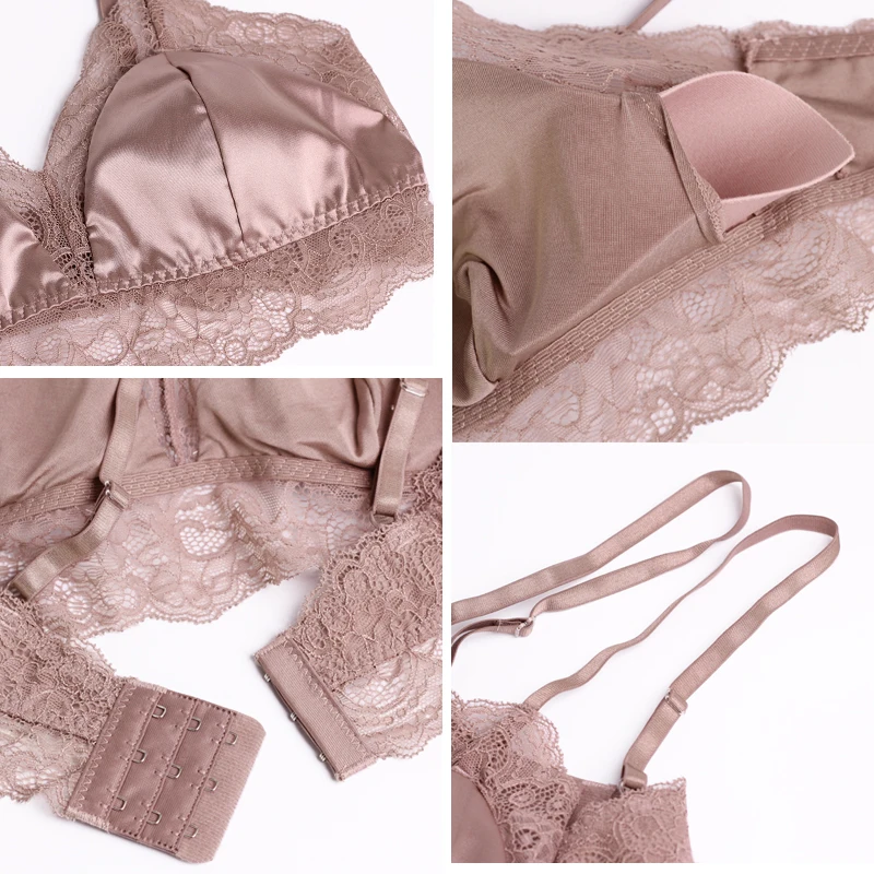 Women Sexy 3/4 cup bra 100%Natural Silk Lining and Lace Wire Free Bras Everyday bralette Black bralett 2018 New Women Sexy 3/4 cup bra 100%Natural Silk Lining and Lace Wire Free Bras Everyday bralette Black bralett 2018 New