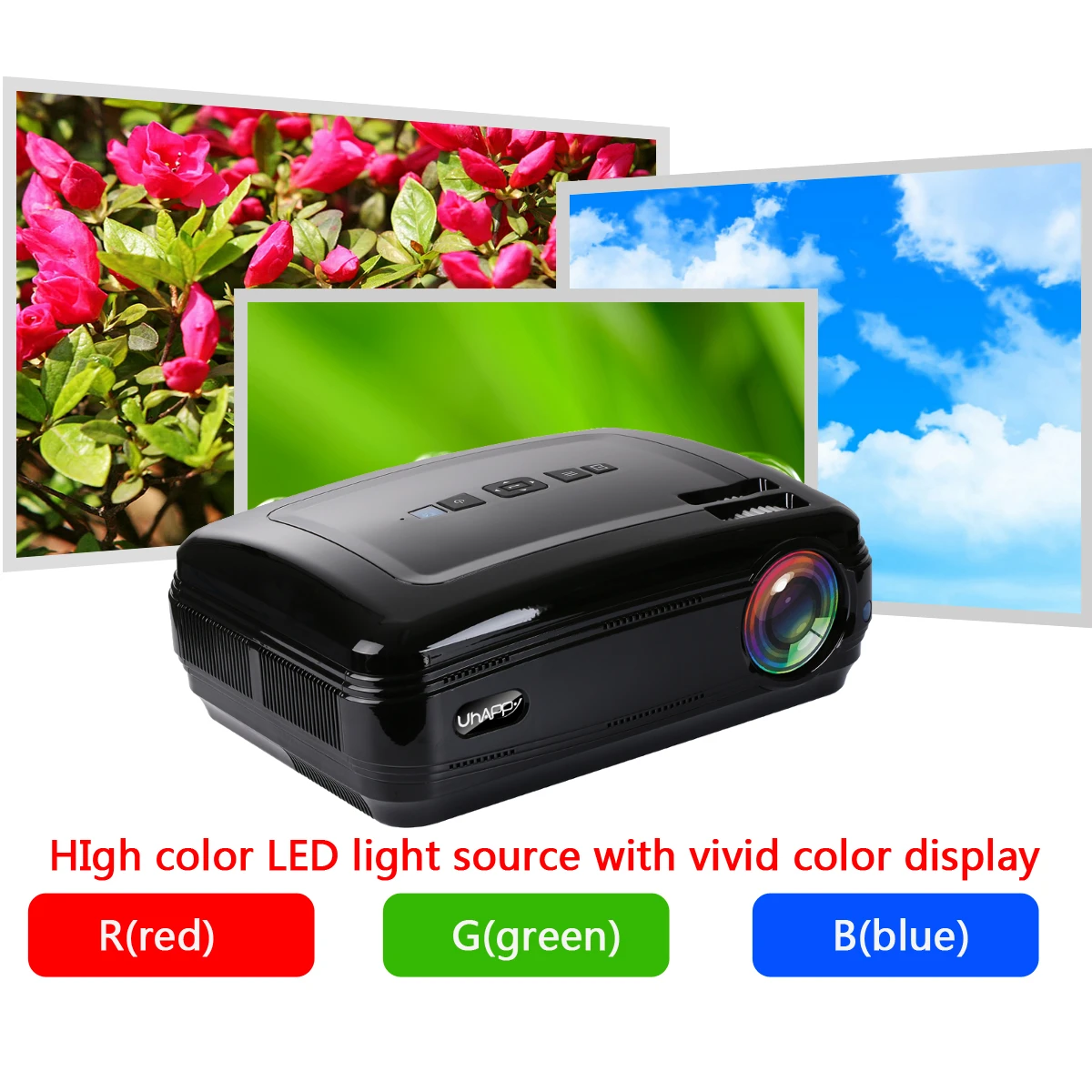 10000 Lumens 1080P 3D LED Home Cinema Theater Projector TV/AV/VGA/HD High Definition Multimedia Interface Beamer