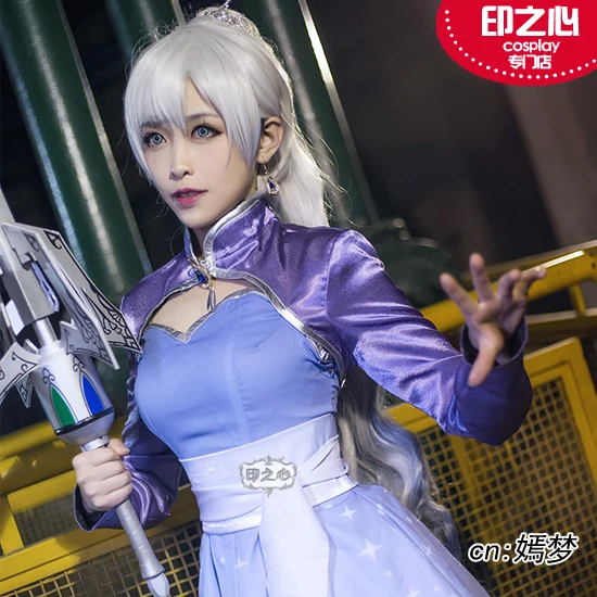 [VOORRAAD] 2018 Hot Anime RWBY Seizoen 4 Weiss Schnee Cosplay Kostuum Sexy Lolita Jurk Voor Vrouwen Halloween Carnaval gratis Verzending.