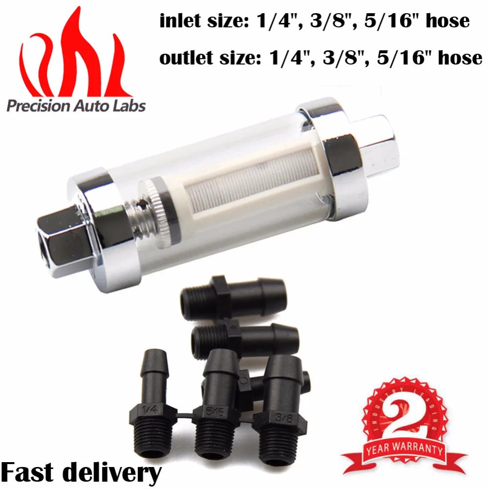 

Universial Clear View Inline Fuel Filter Chrome Plated