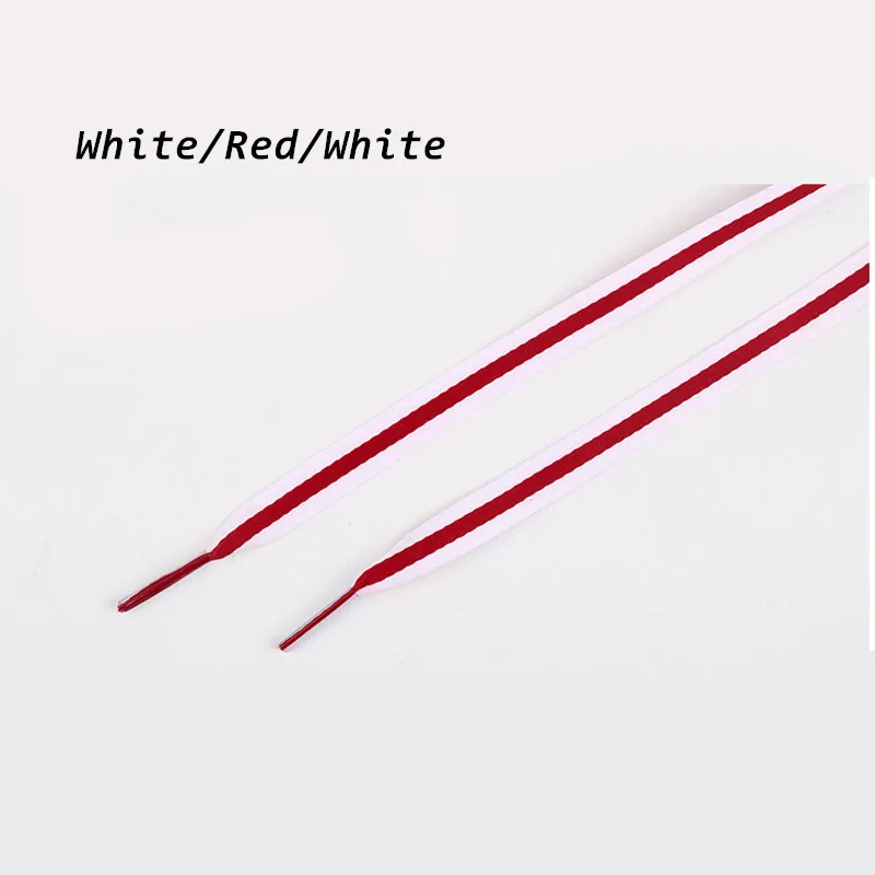 Новинка, 1 см, полиэфирные шнурки, красные, белые, синие, разноцветные шнурки, Женская цветная Спортивная повседневная обувь, шнурки 12 цветов - Цвет: White Red White