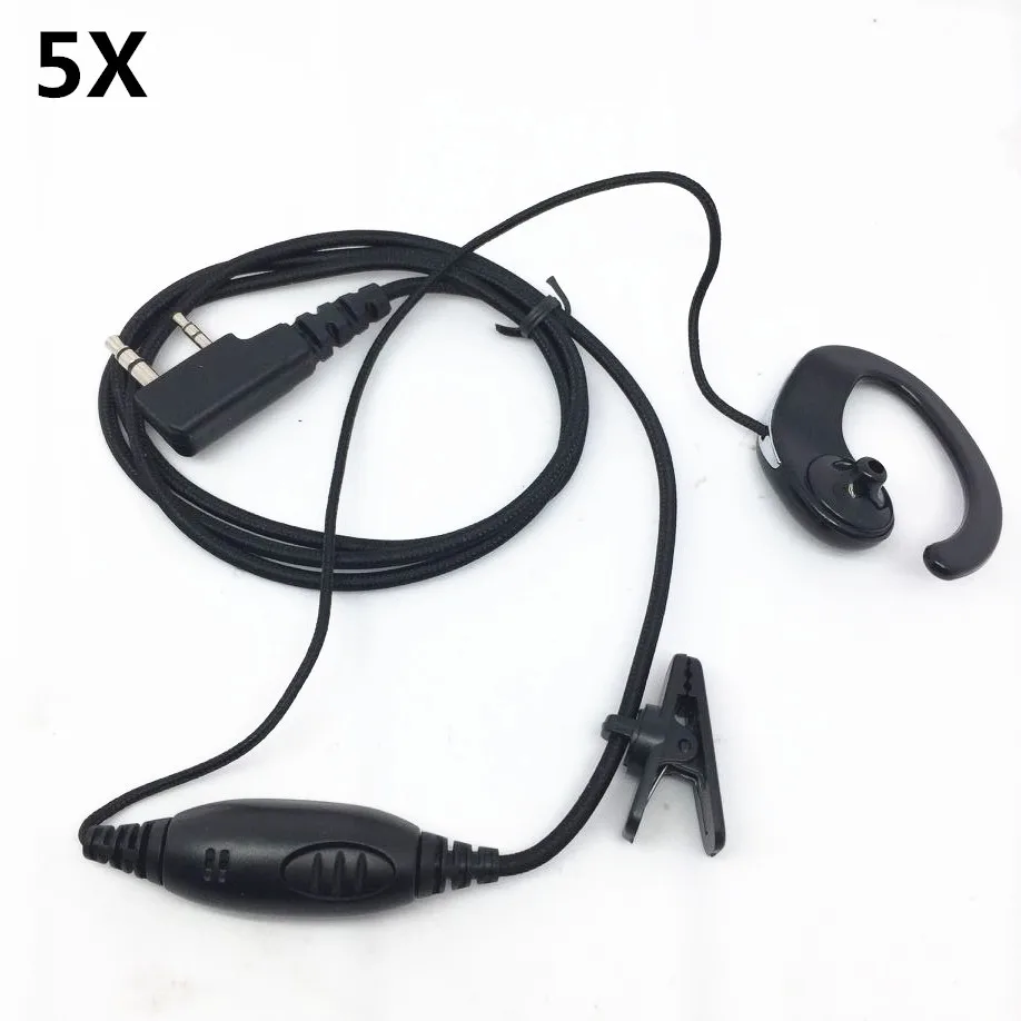 

5pcs Braided Wire Earphone for walkie talkie baofeng UV5R UV82 UV6R F8 BF888S BF666S for kenwood tk3207 TK3107 RADIOS