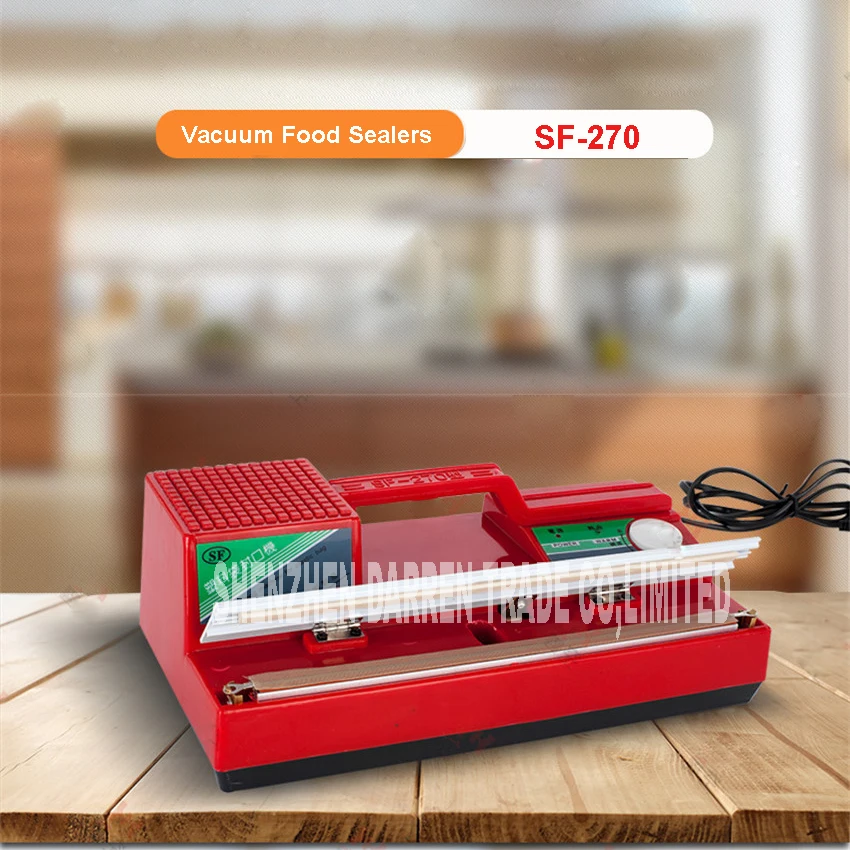 SF 270 220V Household Food Vacuum Sealer Packaging Machine Film Sealer Vacuum Packer 300W manual