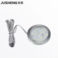 Алюминиевая круглая поверхность Точечный светильник 12v Ультра-тонкий 5050 2w светодиоидная лампа с регулируемой яркостью для кухонные шкафы светильник шайбы лампы ce по ограничению на использование опасных материалов в производстве 8 шт./лот