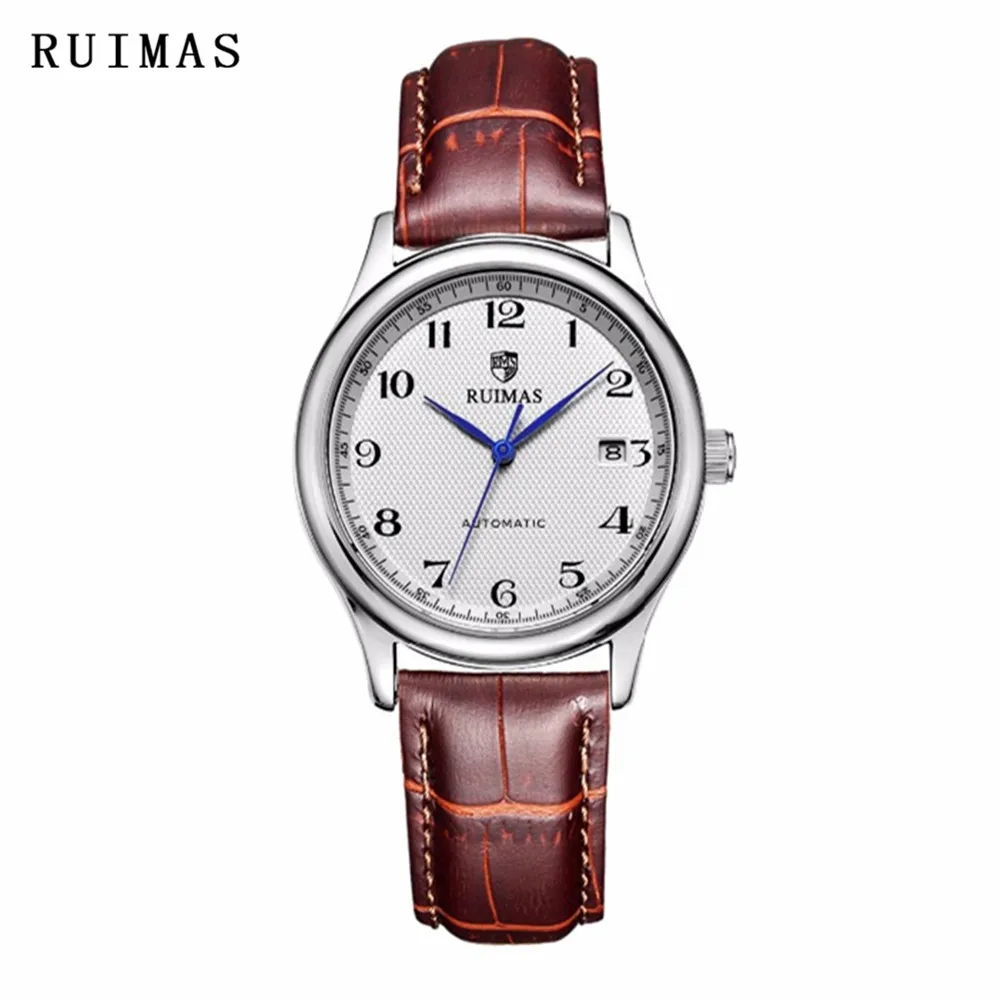 

RUIMAS Luxury Brand Men Mechanical Watch Leather Business Wristwatches Relogio Masculino Gentle Casual Watches Erkek Kol Saati