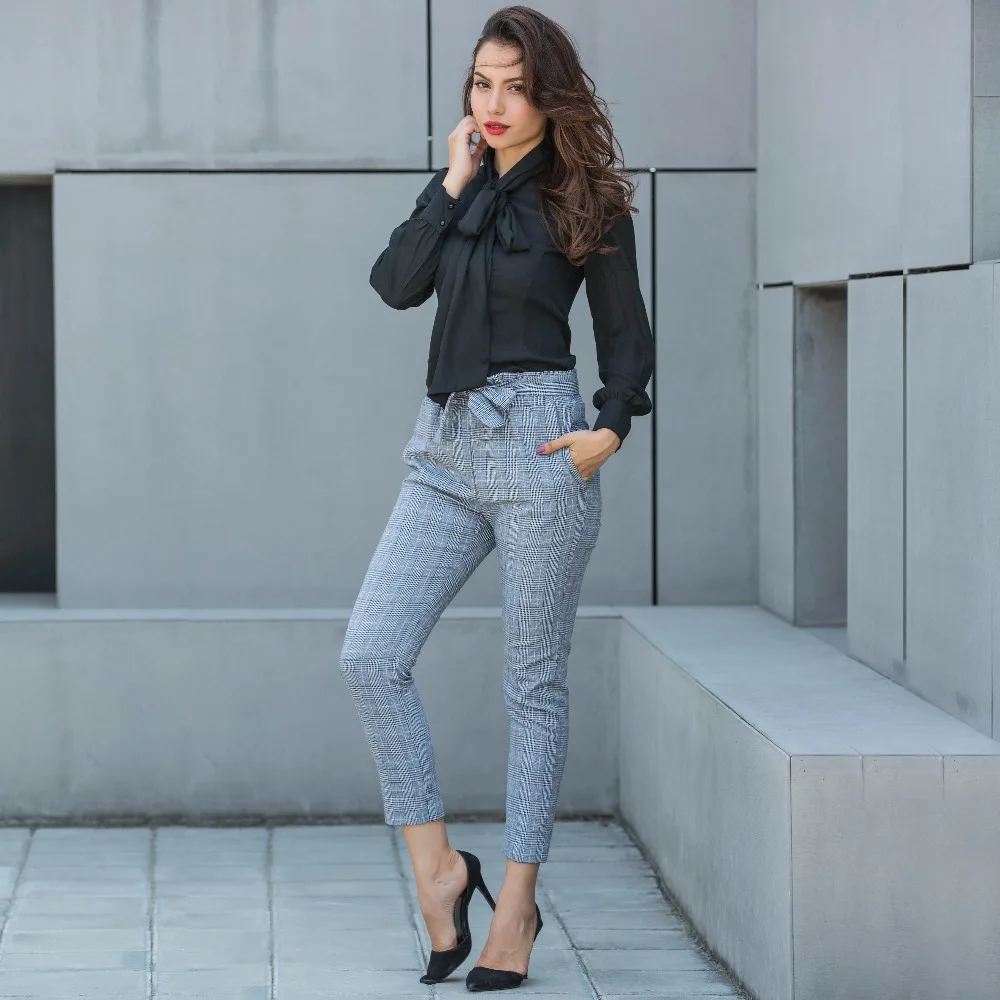 Spring and Autumn Hot Europe and the United States new temperament high waist harem pants casual belt Slim female feet pants Spring and Autumn Hot Europe and the United States new temperament high waist harem pants casual belt Slim female feet pants