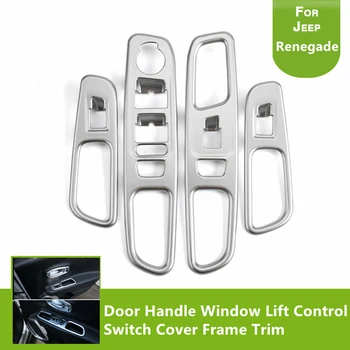 

2017 Chrome Inside Door Handle Holder Window Control Switch Trim for Jeep Renegade 2015-2017 (Pack of 4) Exterior Accessories