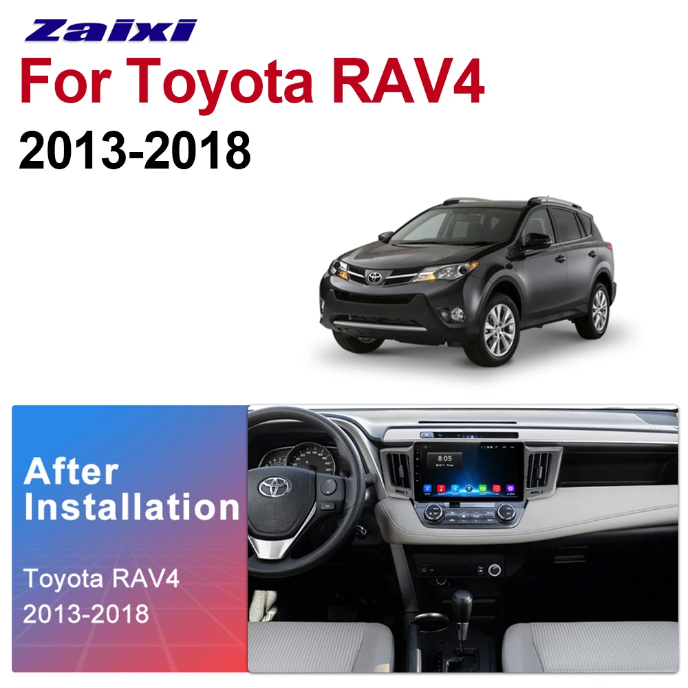 ZaiXi 2 Din Автомобильный мультимедийный плеер Android 9 авто радио для Toyota RAV4 2013~ DVD gps 8 ядер 4 Гб+ 32 Гб Bluetooth WiFi HD