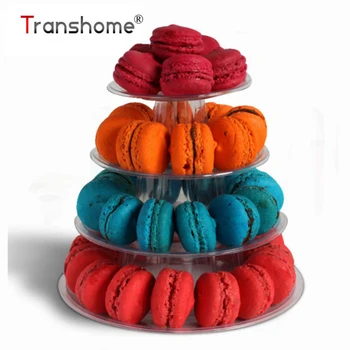 

Transhome Macarons Display Tower 4-layer Cupcake Stand Food Display Stand Cake Stand Wedding Decoration Birthday Party Favor