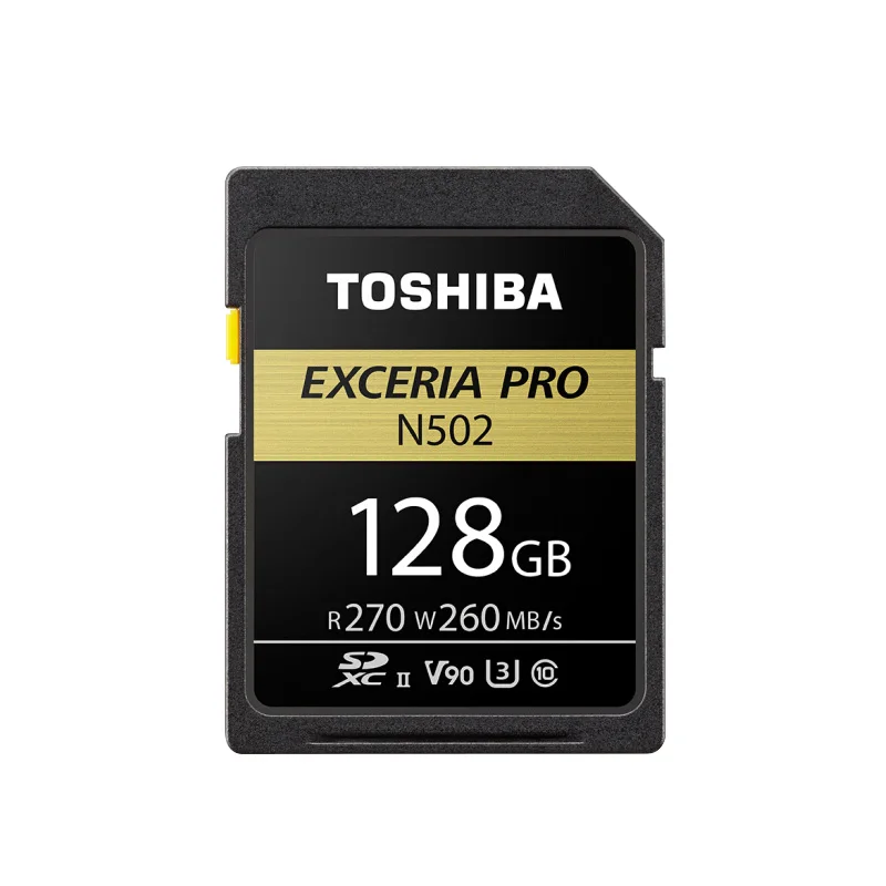 TOSHIBA EXCERIA PRO N502 SD высокоскоростная карта 270 МБ/с. V90 U3 Class10 SDXC UHC-II карт памяти поддерживает 8 K съемки - Емкость: 128GB