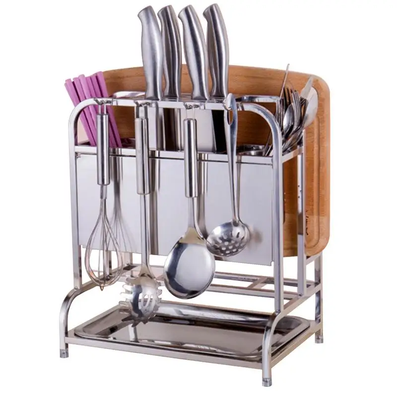 

Home Kitchen Tools 304 Stainless Steel Knife Holder Chopping Board Utensils Storage Chopsticks Chopping Board Knife Holder