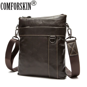 

COMFORSKIN Guaranteed 100% Genuine Leather Men Messenger Bags Brand Designer Men's Leather Bag Bolsa Masculina New Arrivals 2020