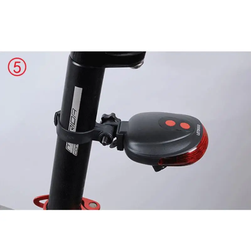 Super Bright Bike Cycling Lights 5 LED 2 Laser Tail Light Safety Warning Red Light Bicycle Rear Light Lamp Bicycle Light