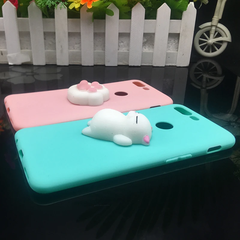 Cute 3d Squishy Cat Silicon TPU Soft Case For oneplus 6 Candy Color Back Cover one plus 5T one plus 5 T 1+5 1+5T 1+6 phone cases (4)