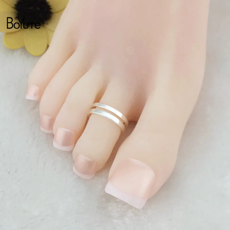 BoYuTe 5 шт. Модные женские ювелирные изделия для ног из металла и латуни регулируемое серебряное Золотое кольцо на палец - Окраска металла: TR02 Toe Ring Silver