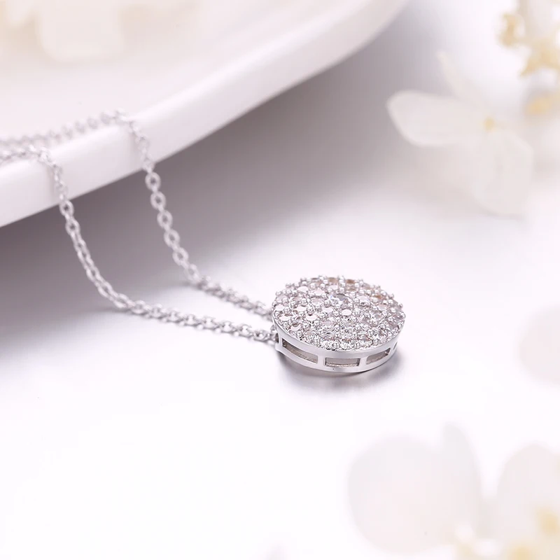 Высокое качество металлический кулон круглой формы AAA кубический циркон камень