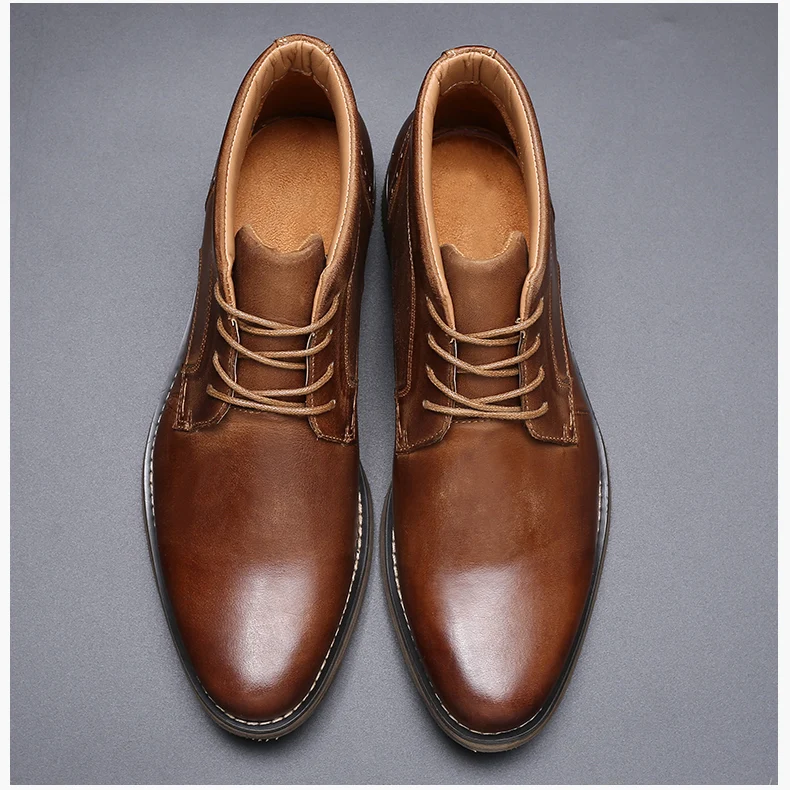VRYHEID мужские высокие сапоги высокого качества осенне-зимняя бархатная обувь больших размеров мужские ботинки из натуральной кожи американские размеры 7,5-12