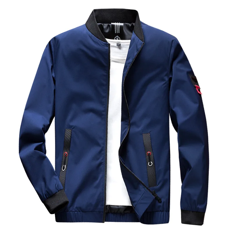 Solid Color Jacket Men Streetwear Coat Casual Hip Hop Pilot Jacket 2019 Fashion Spring Baseball Jackets for Men Black Navy HW275