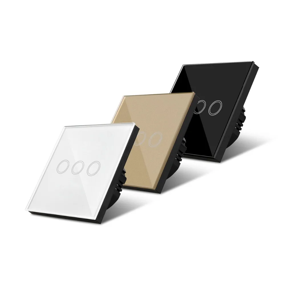 

1/2/3 Gang Touch Switch 220V-240V LED Wall Light Recessed Touch Sensor Switch Crystal Glass Control Waterproof Panel