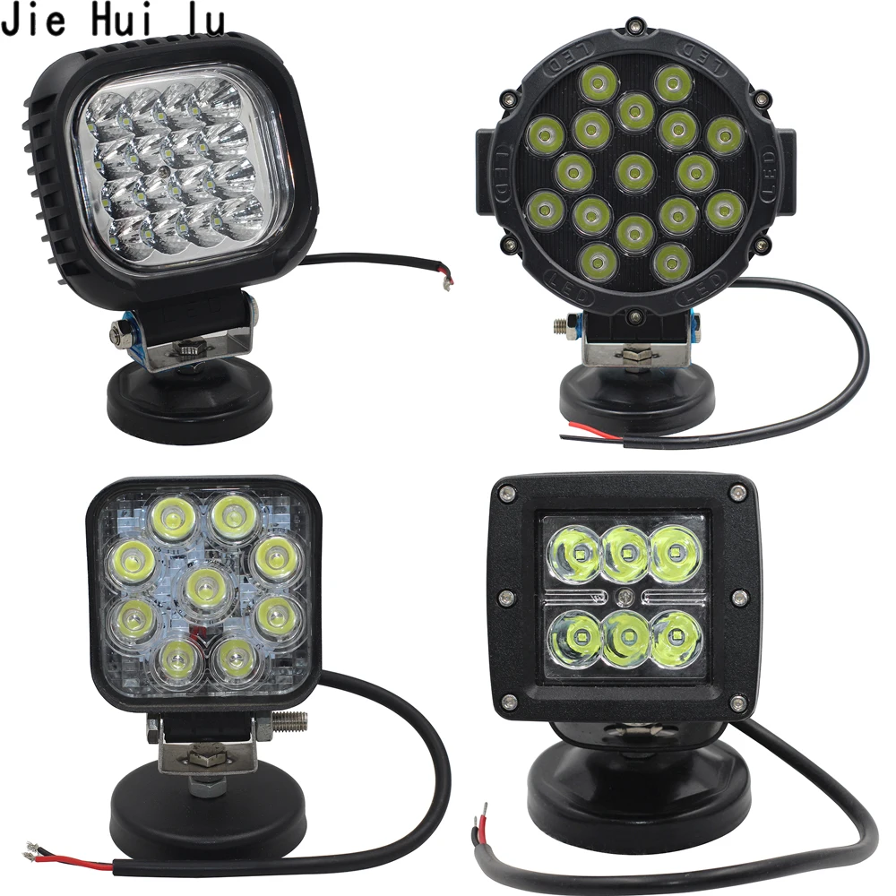 

Car Work LED Light Bar 27W 51W 48W Car Light Spot Beam 12v 24v Led For Jeep ATV UAZ SUV 4WD 4x4 Truck Tractor Off-road Spotlight
